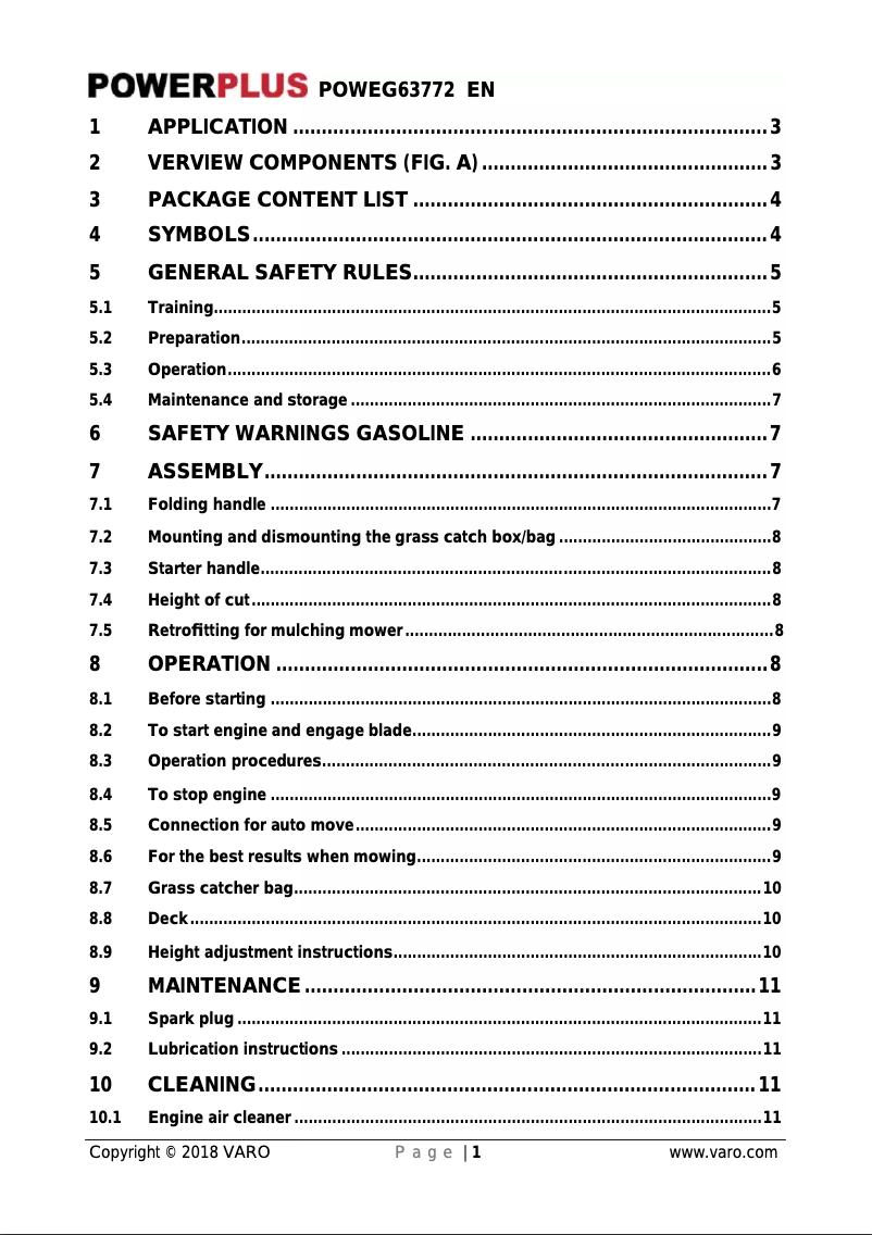 Página 1 del manual Manual de usuario PowerPlus POWEG63772