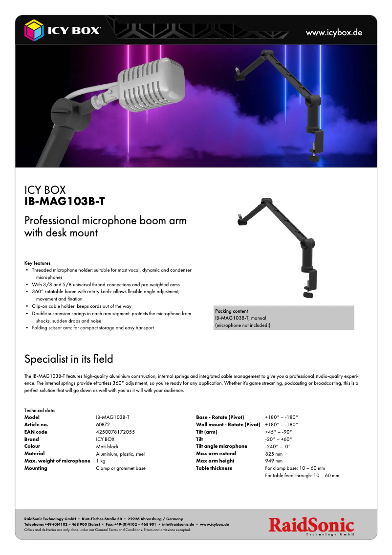 Página 1 del manual Manual de usuario Icy Box IB-MAG103B-T
