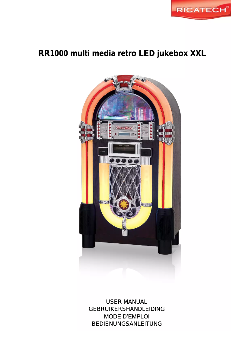 Page 1 de la notice Manuel utilisateur Ricatech Black XL LED RR1000