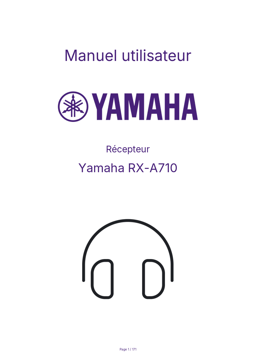 Page 1 de la notice Manuel utilisateur Yamaha RX-A710