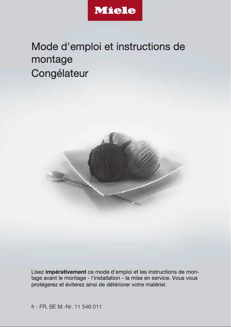 Page 1 de la notice Manuel utilisateur Miele F 2813 Vi