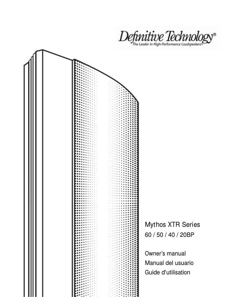 Page 1 de la notice Manuel utilisateur Definitive Technology Mythos XTR-40