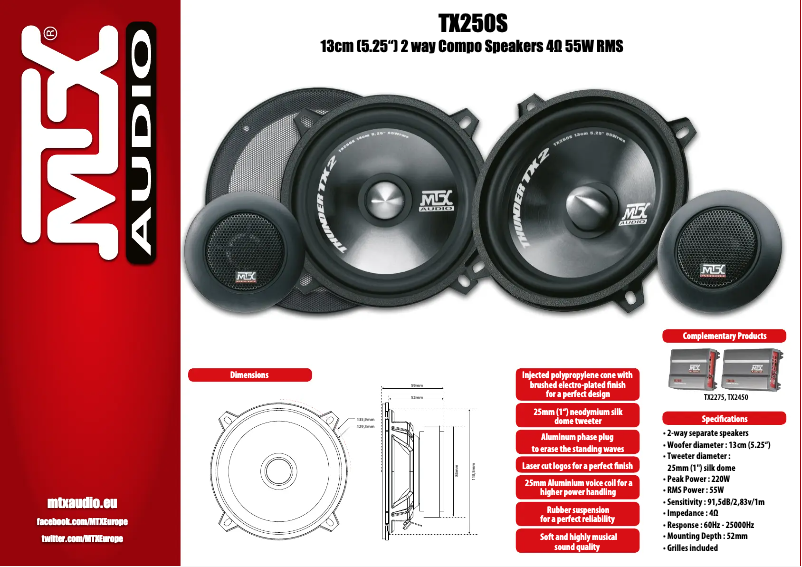 Page 1 de la notice Manuel utilisateur MTX Audio TX250S