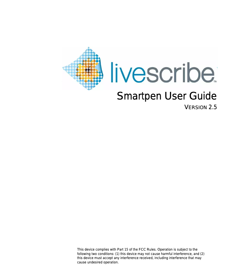 Page 1 de la notice Manuel utilisateur Livescribe Echo Smartpen