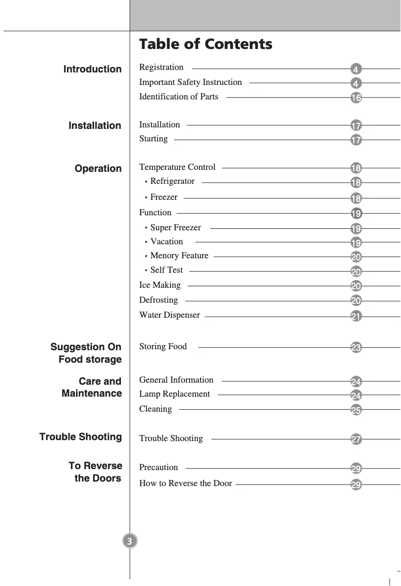 Page 1 de la notice Manuel utilisateur LG GB3033TINK