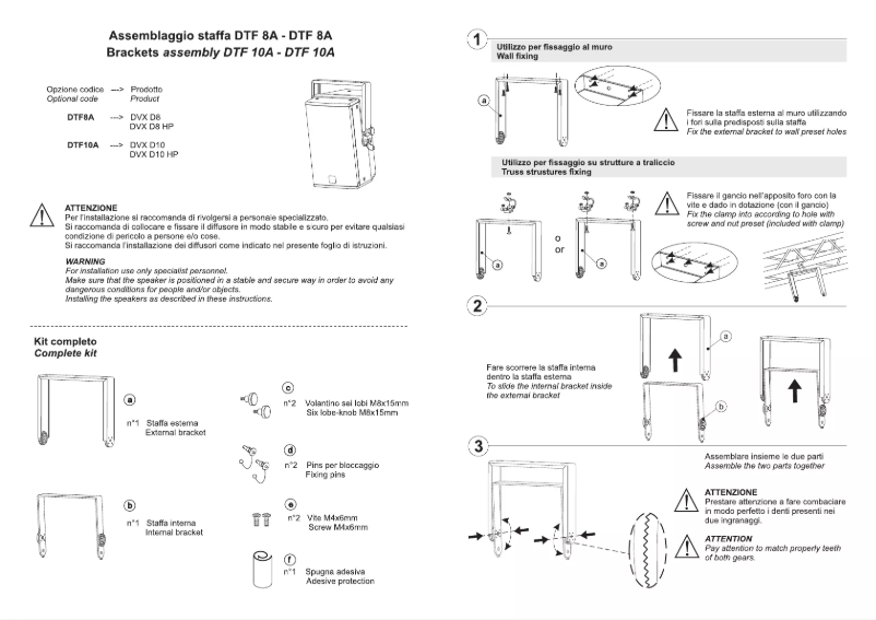 Page n°1 - Manuel utilisateur DB Technologies DTF 10A
