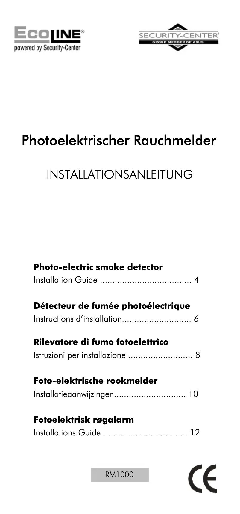 Page 1 de la notice Manuel utilisateur Abus RM1000