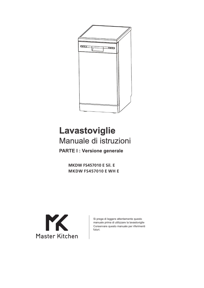Page n°1 - Manuel utilisateur Master Kitchen MKDW FS457010 E WH E