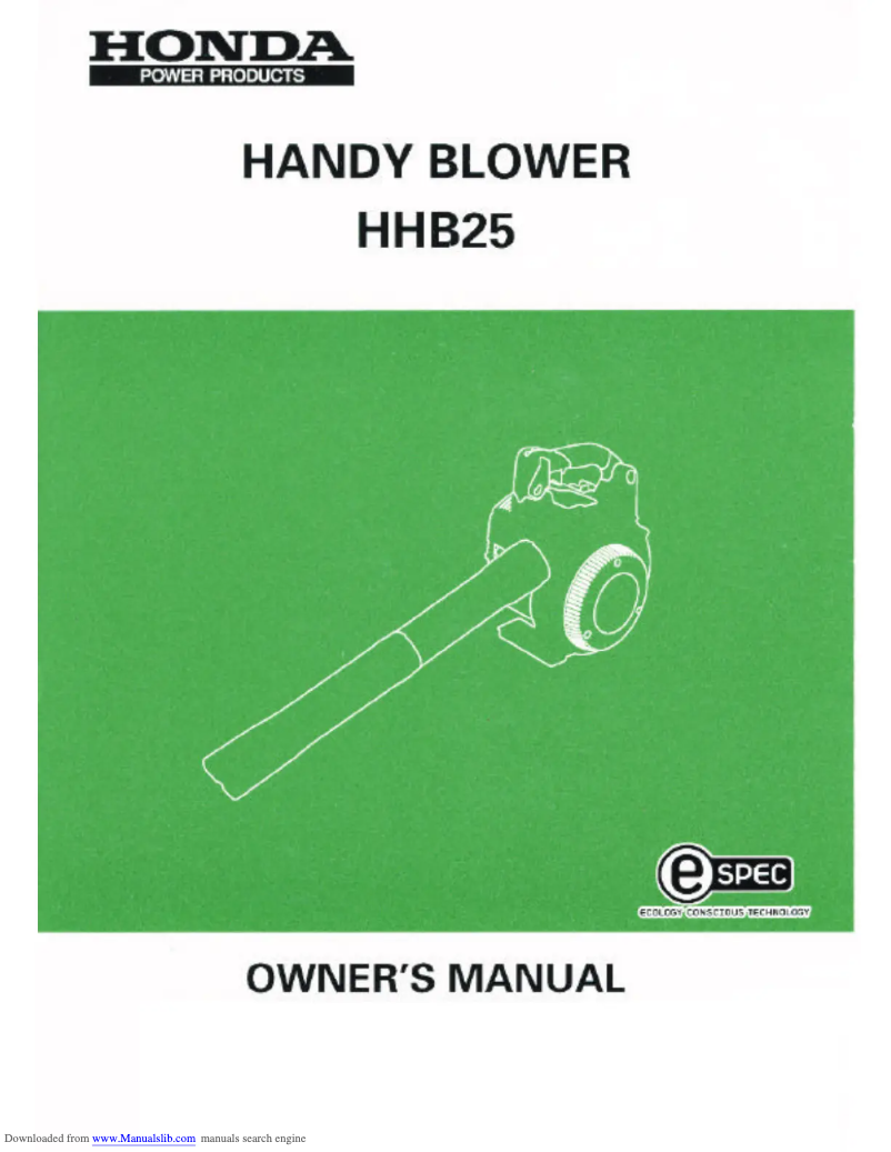 Page n°1 - Manuel utilisateur Honda HHB25