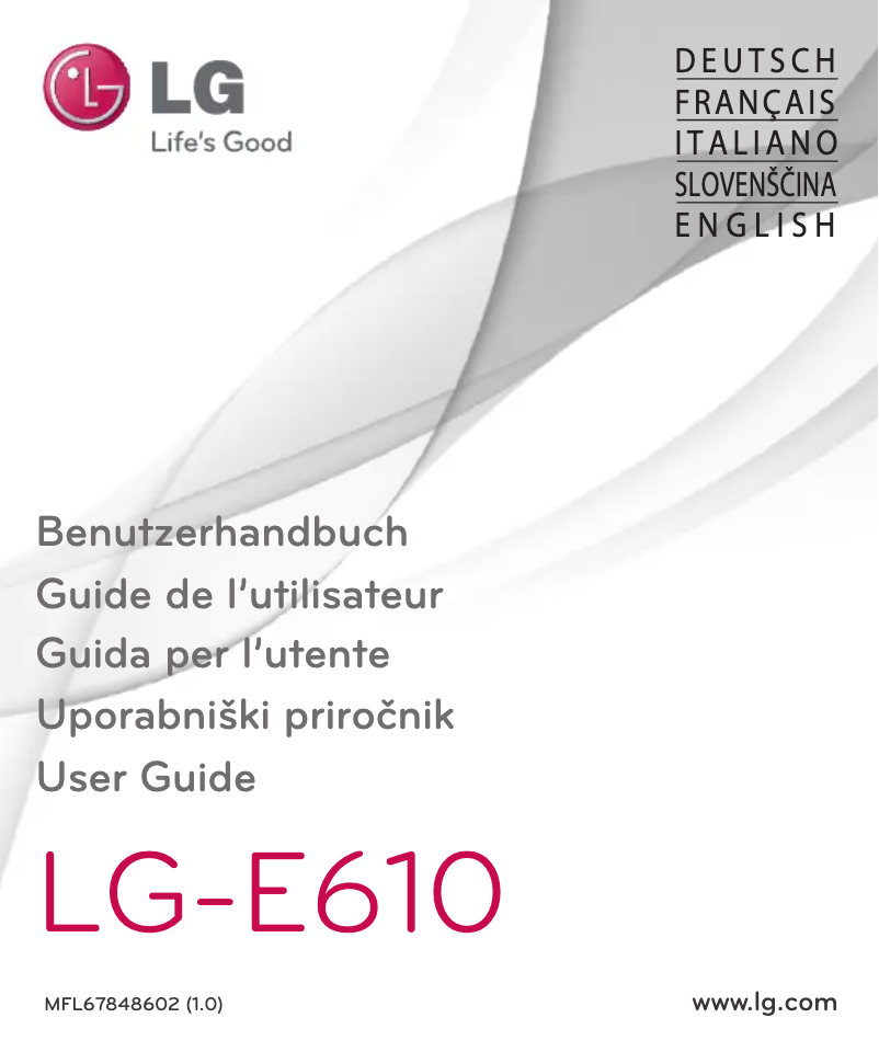 Page 1 de la notice Manuel utilisateur LG LG-E610