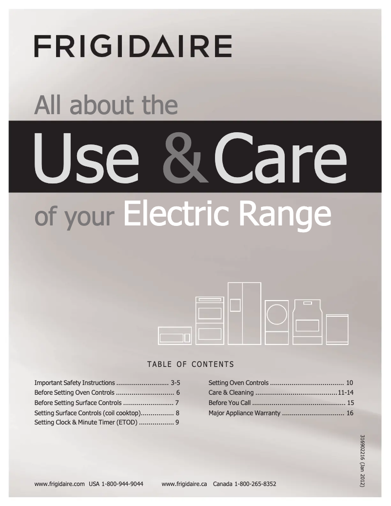Page n°1 - Manuel utilisateur Frigidaire FFEF3010LB