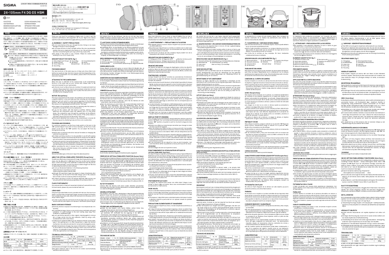 Page 1 de la notice Manuel utilisateur Sigma 24-105mm F4 DG HSM
