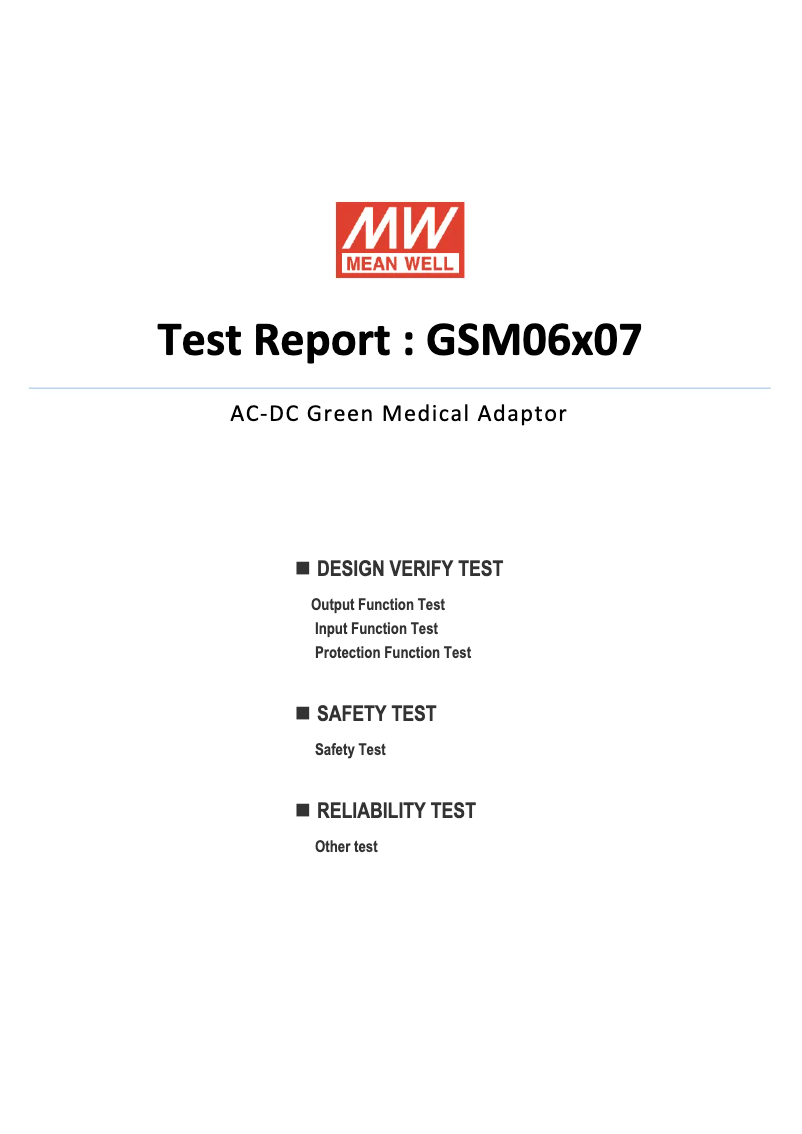 Page 1 de la notice Fiche technique Mean Well GSM06E07-P1J
