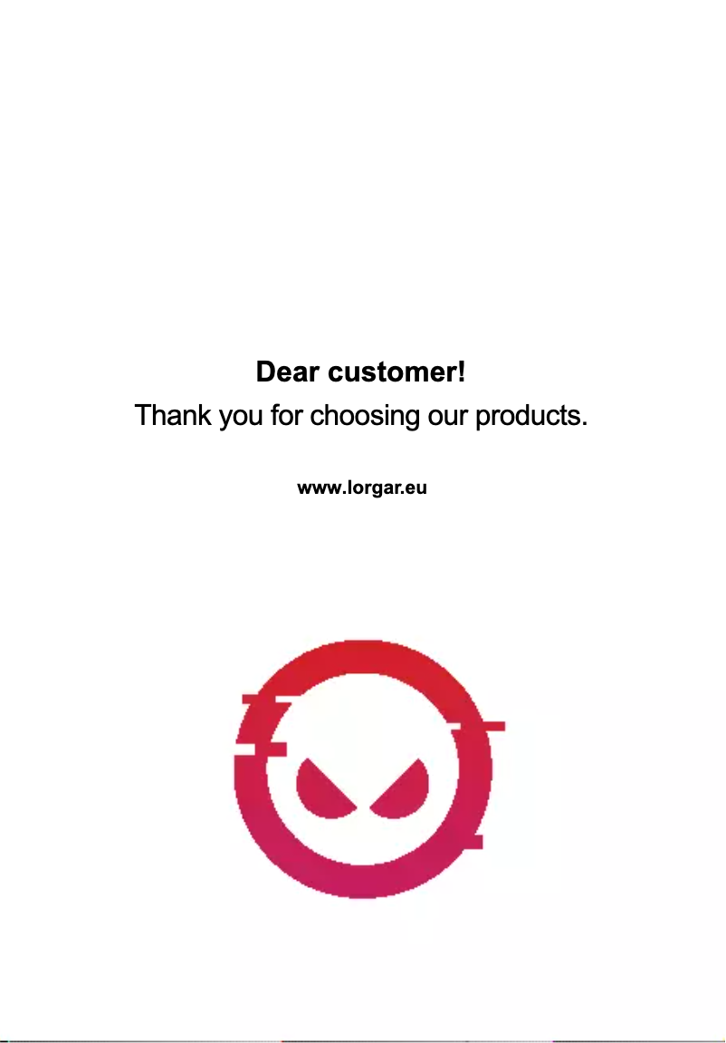 Page 1 de la notice Manuel utilisateur Lorgar LRG-CMT721