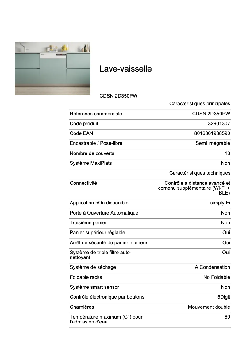 Image de la première page du manuel de l'appareil CDSN 2D350PW