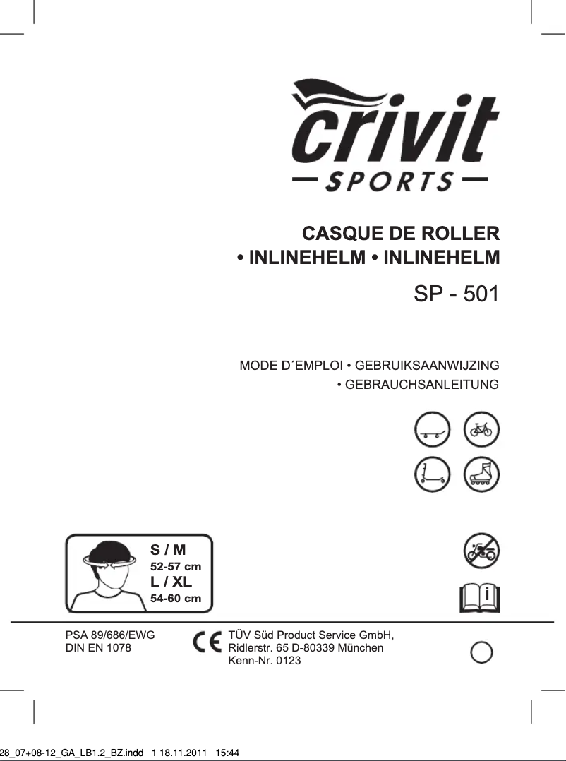 Page n°1 - Manuel utilisateur Crivit SP - 501