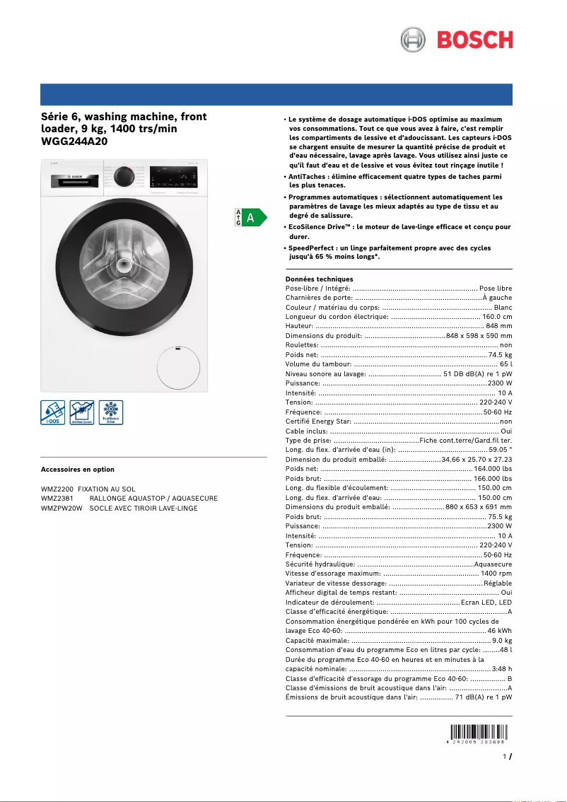 Imagen de la primera página del manual del dispositivo WGG244A20