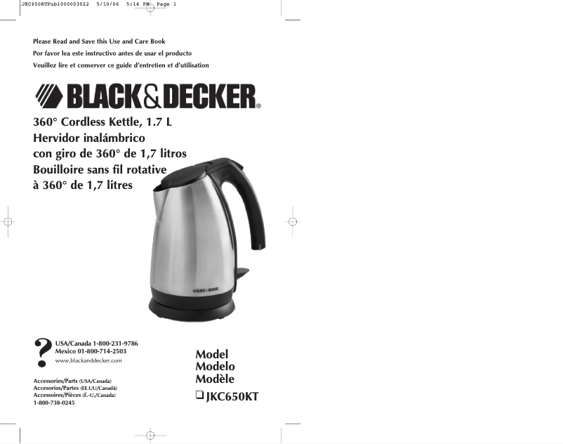 Page 1 de la notice Manuel utilisateur Black & Decker JKC650KT