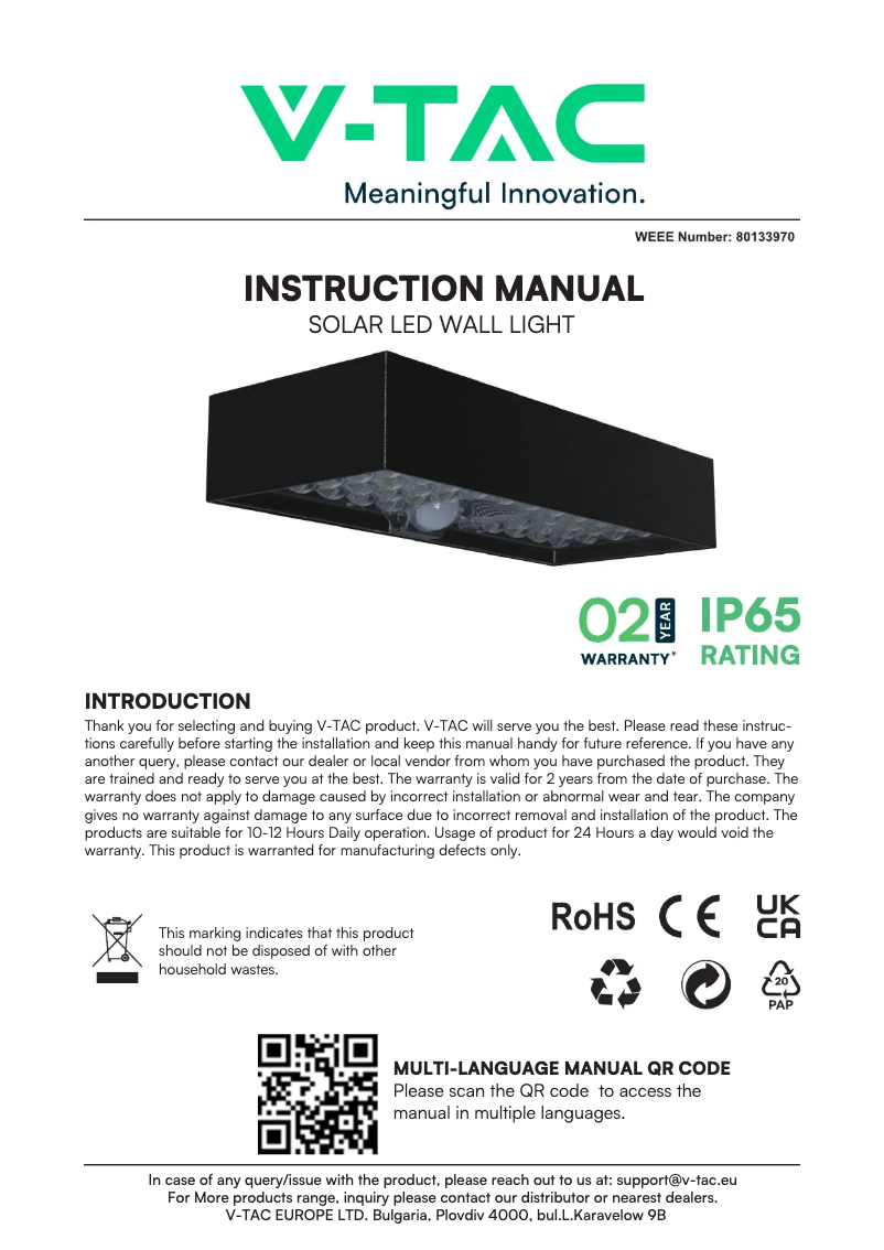 Image de la première page du manuel de l'appareil VT-406S