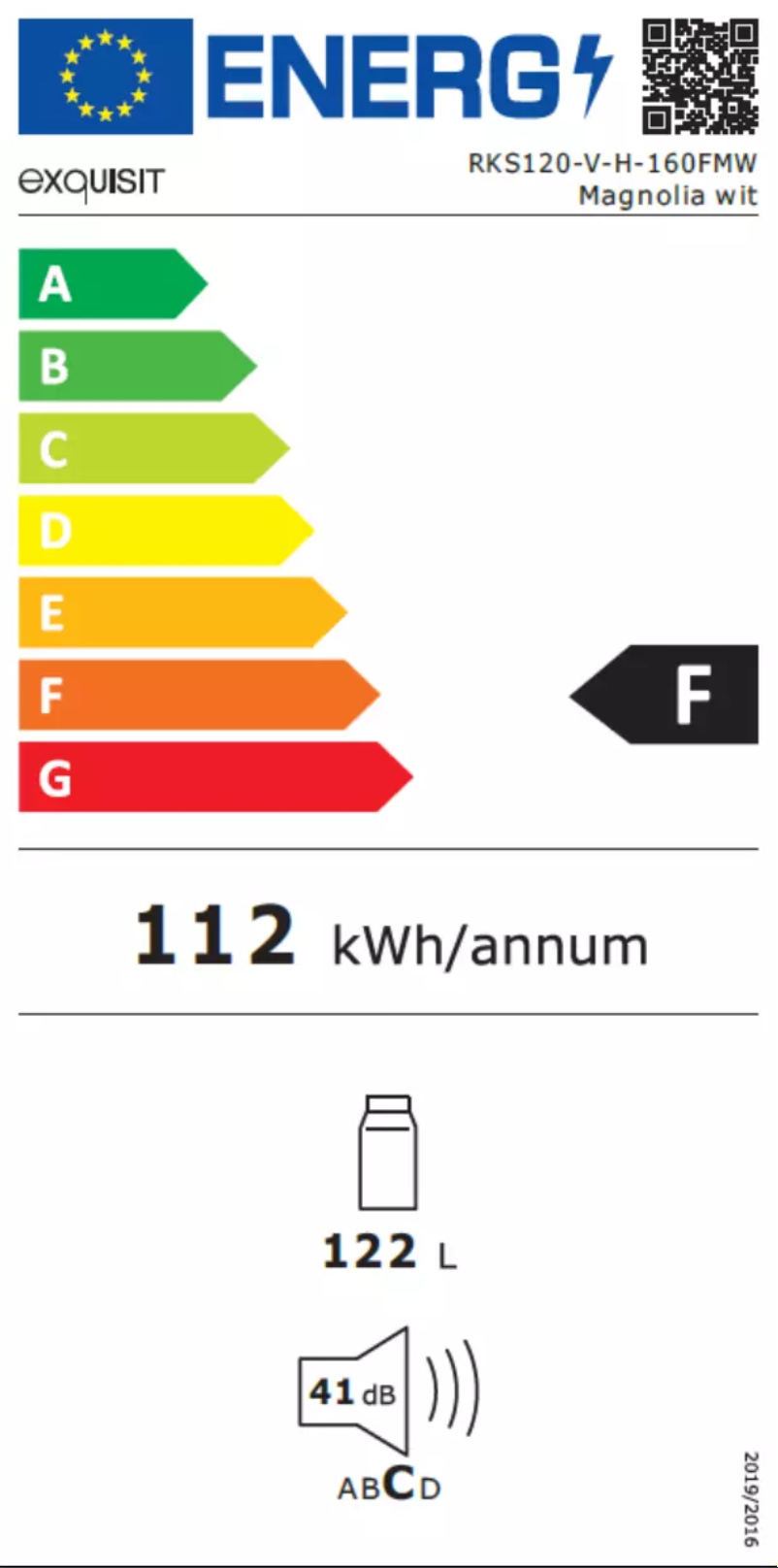 Page 1 de la notice Manuel utilisateur Exquisit RKS120-V-H-160FMW