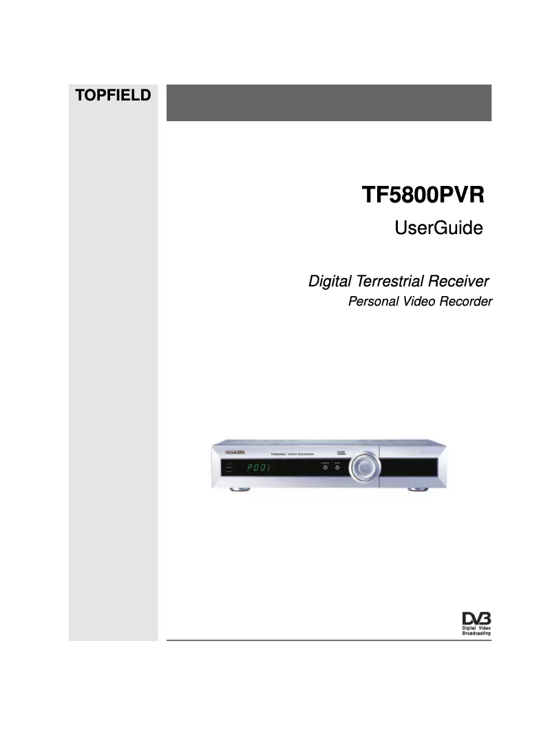 Image de la première page du manuel de l'appareil TF 5800 PVR
