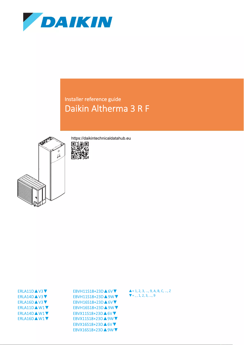 Page 1 de la notice Guide d'installation Daikin EBVX11S18DJ9W