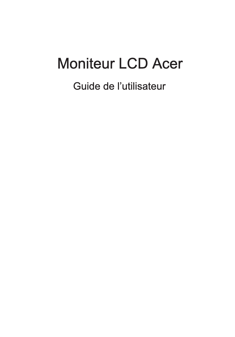 Page n°1 - Manuel utilisateur Acer EH220Q