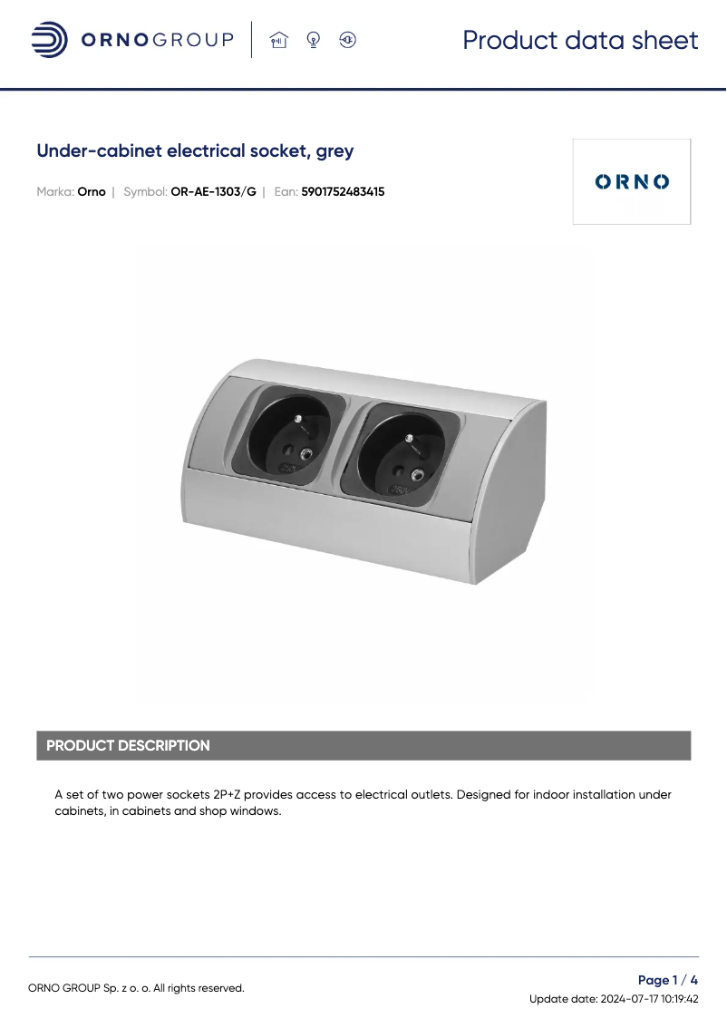 Image de la première page du manuel de l'appareil OR-AE-1303