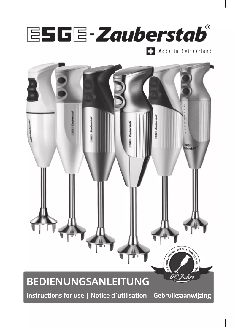 Page n°1 - Manuel utilisateur ESGE M 180