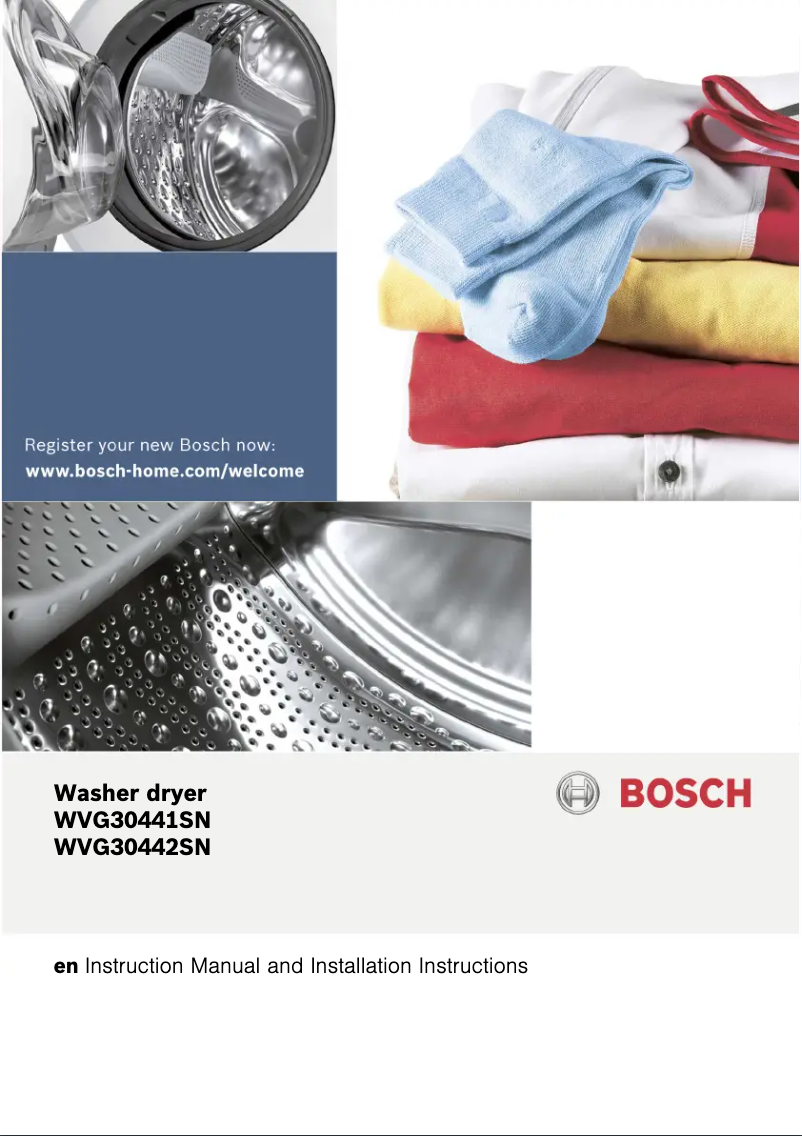 Page n°1 - Manuel utilisateur Bosch WVG30442SN
