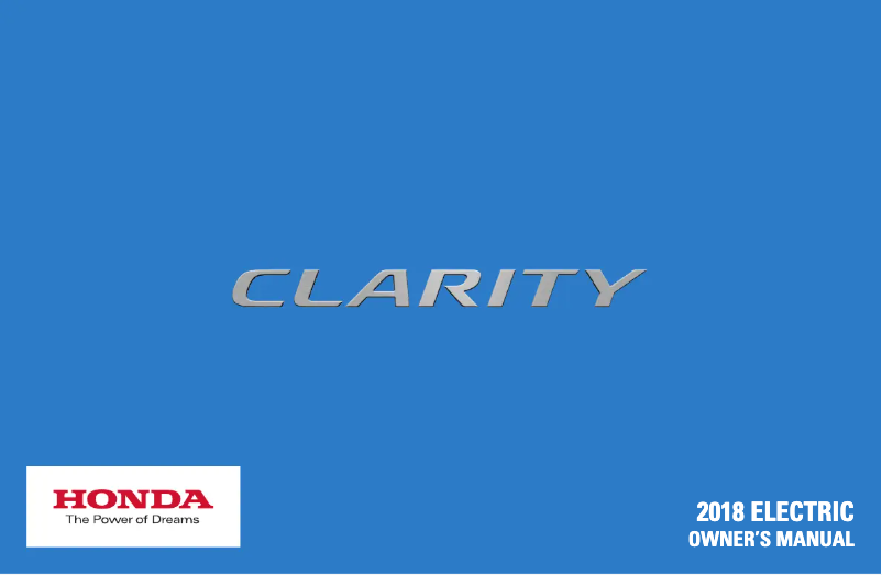 Página 1 del manual Manual de usuario Honda Clarity Electric (2018)