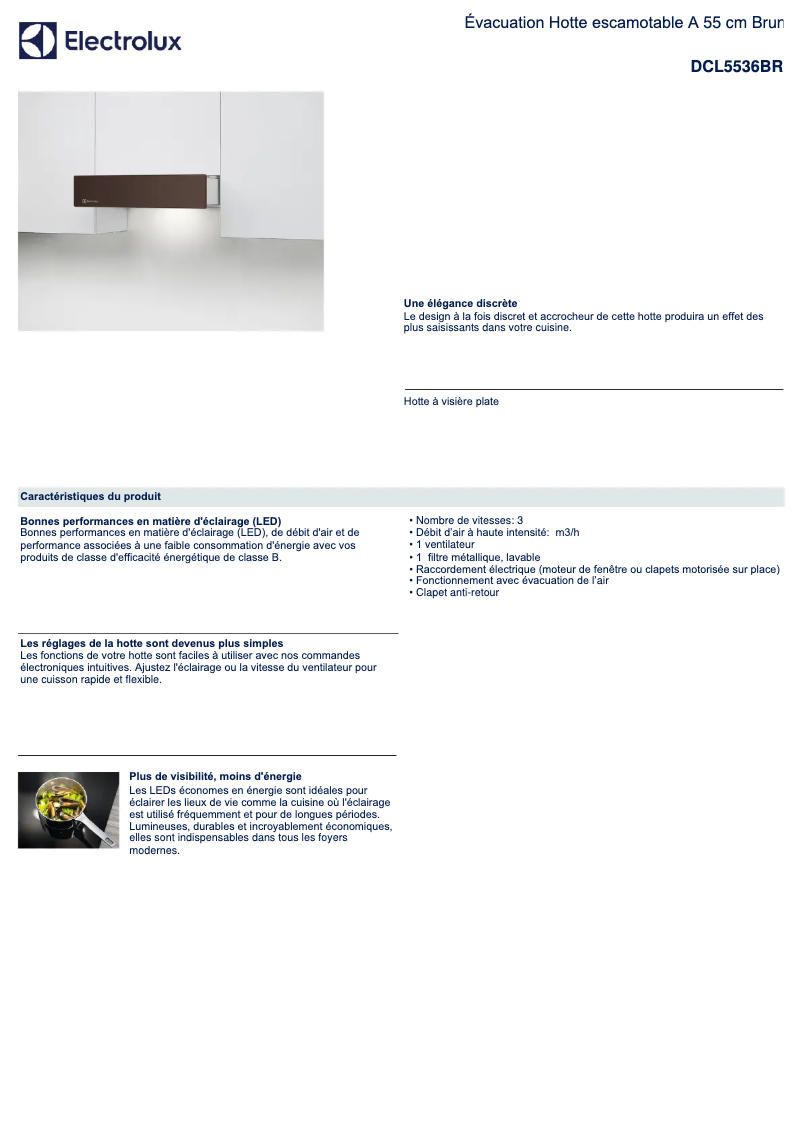 Page n°1 - Fiche technique Electrolux DCL5536BR