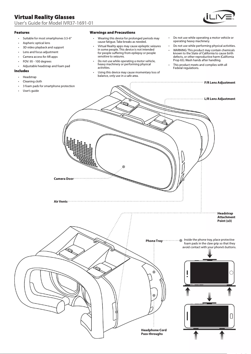 Page n°1 - Manuel utilisateur iLive IVR37-1691-01