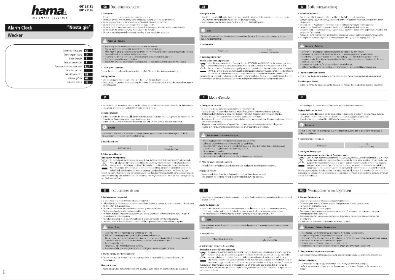 Imagen de la primera página del manual del dispositivo 123186