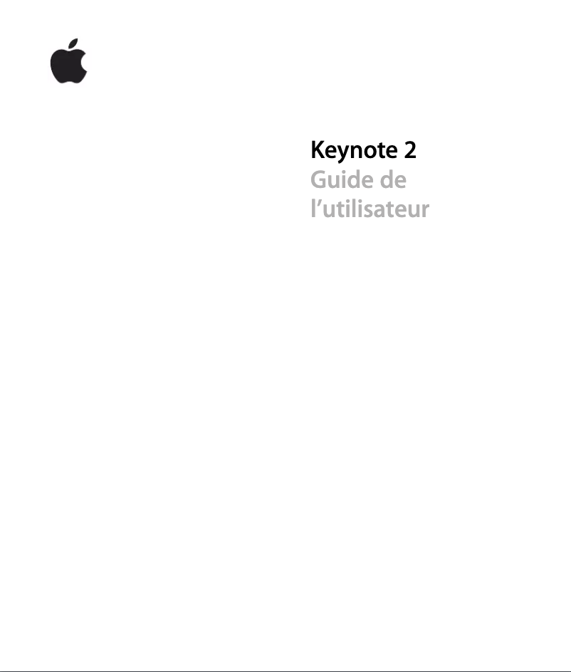 Page n°1 - Manuel utilisateur Apple Keynote 2