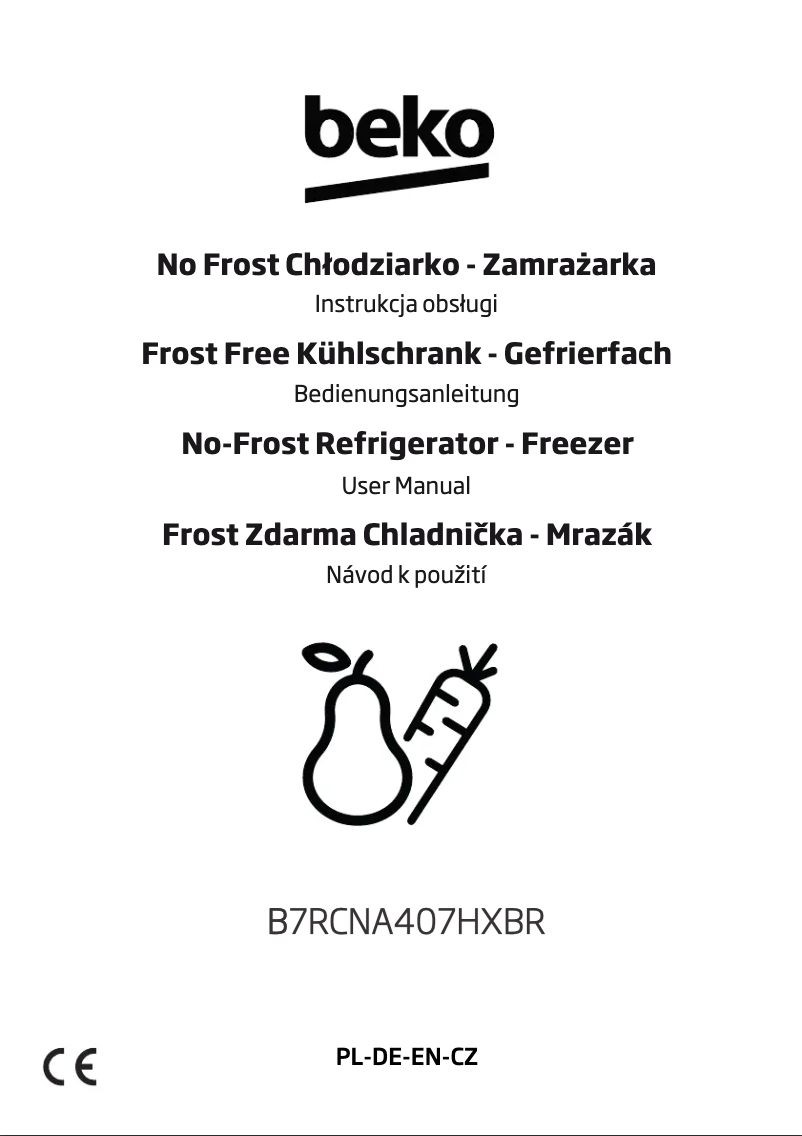 Page 1 de la notice Manuel utilisateur Beko B7RCNA407HXBR