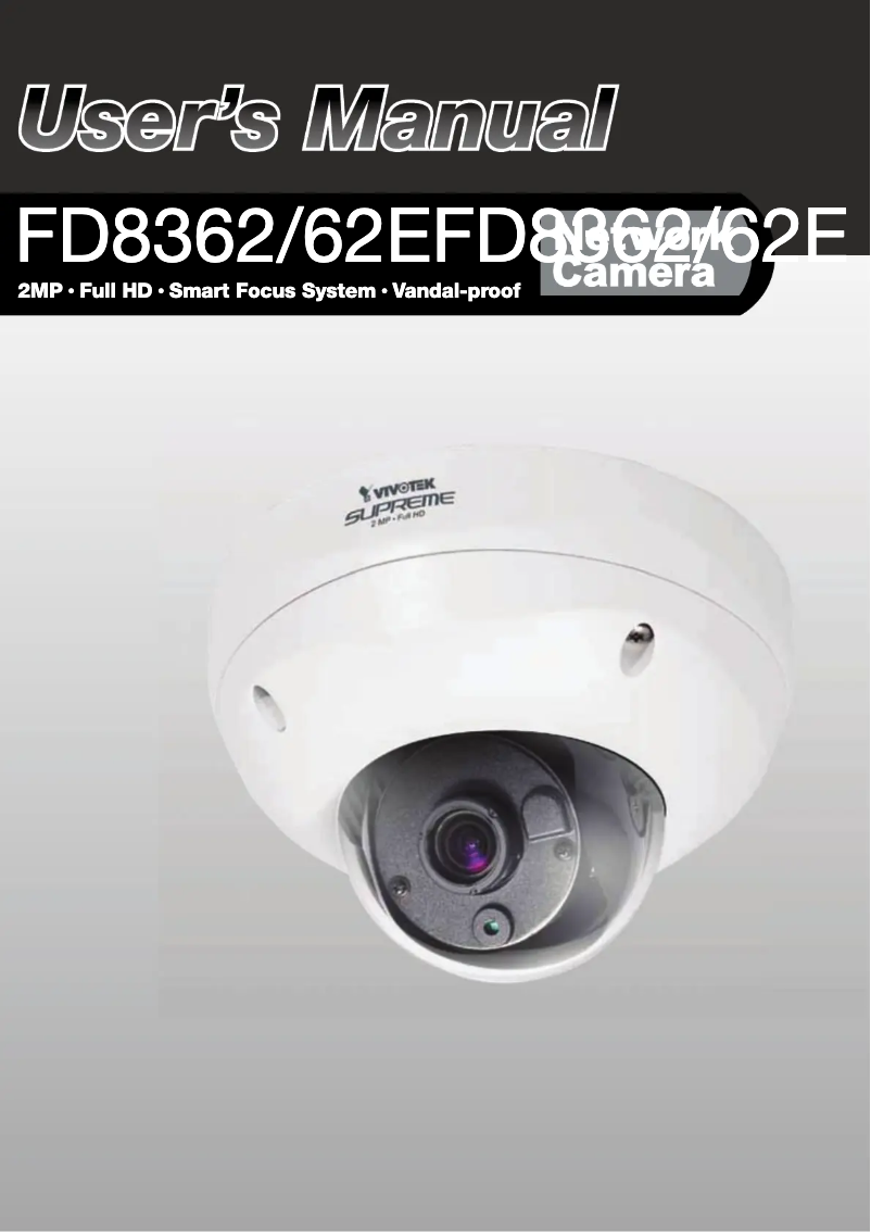 Page 1 de la notice Manuel utilisateur Vivotek FD8362E