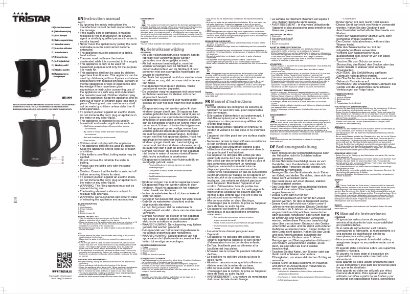 Page 1 de la notice Manuel utilisateur TriStar WK-3404