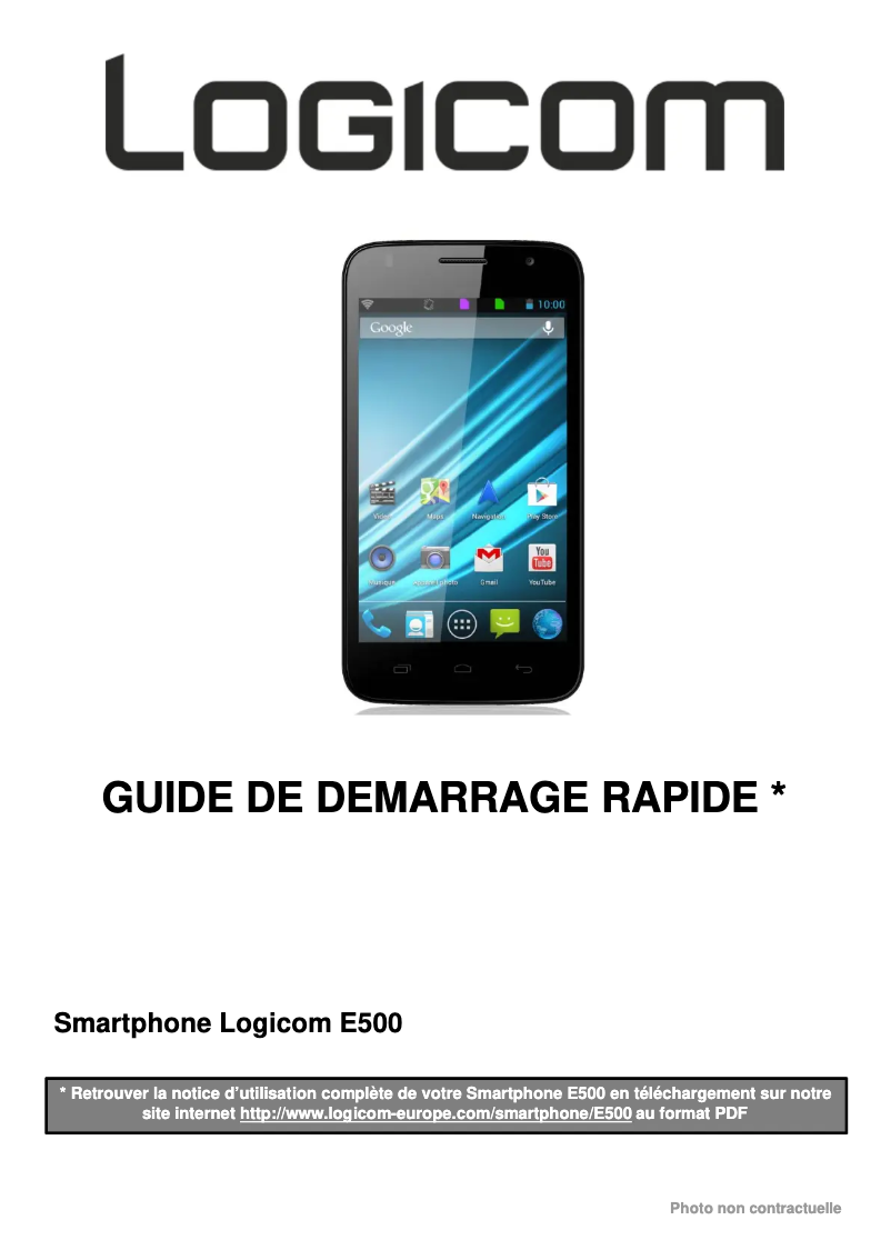 Page n°1 - Manuel utilisateur Logicom E500