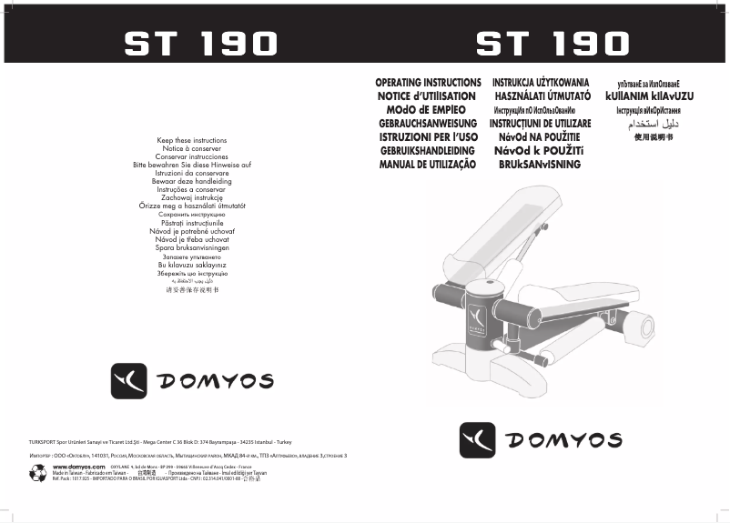 Page 1 de la notice Manuel utilisateur Domyos ST 190