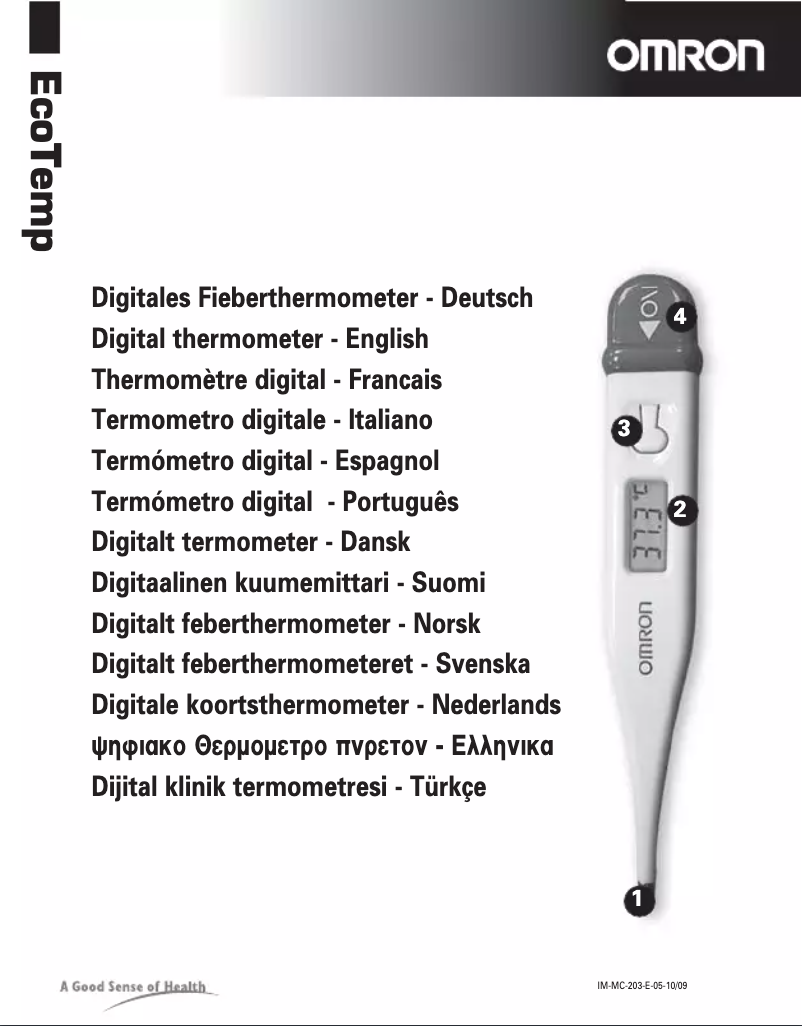 Page n°1 - Manuel utilisateur Omron EcoTemp