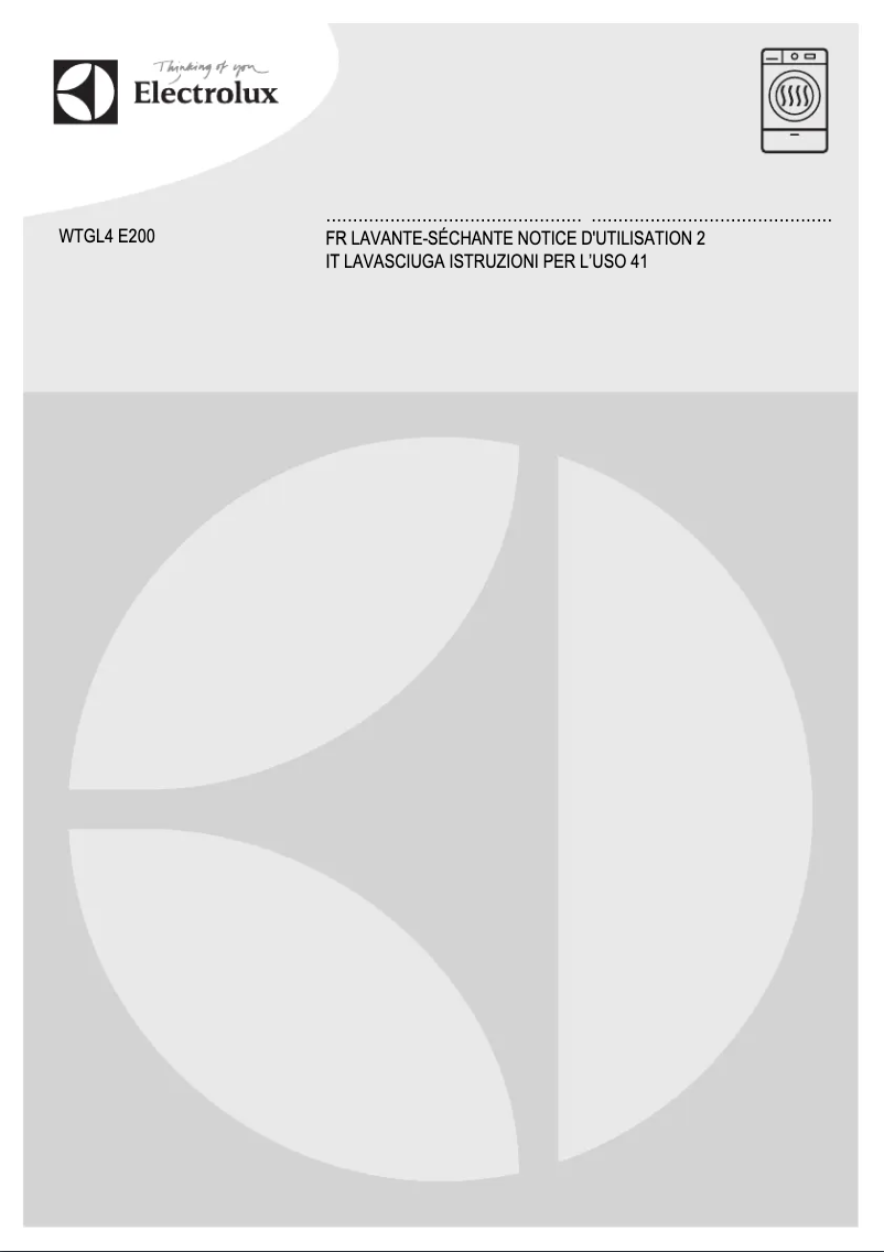 Page 1 de la notice Manuel utilisateur Electrolux WTGL4E200