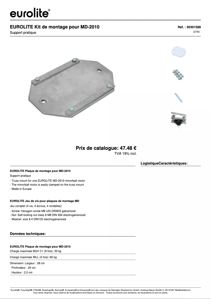 Page n°1 - Fiche technique Eurolite MD-2010