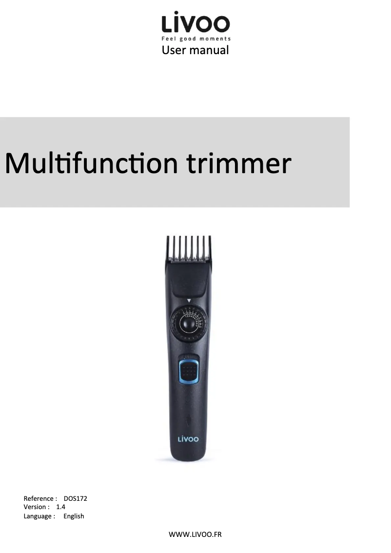 Page n°1 - Manuel utilisateur Livoo DOS172