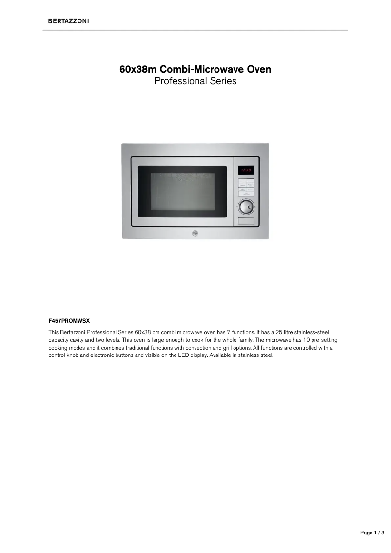 Image de la première page du manuel de l'appareil F457PROMWSX