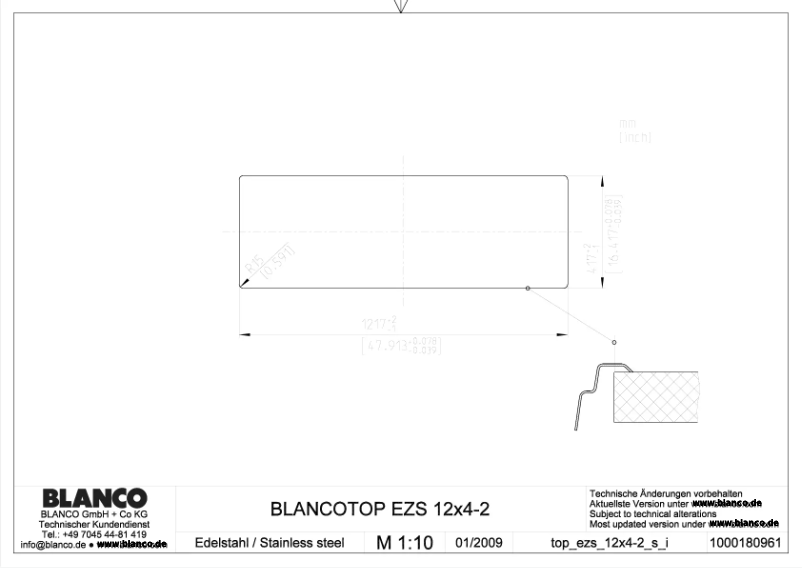 Page 1 de la notice Manuel utilisateur BLANCO EZS 12 x 4-2