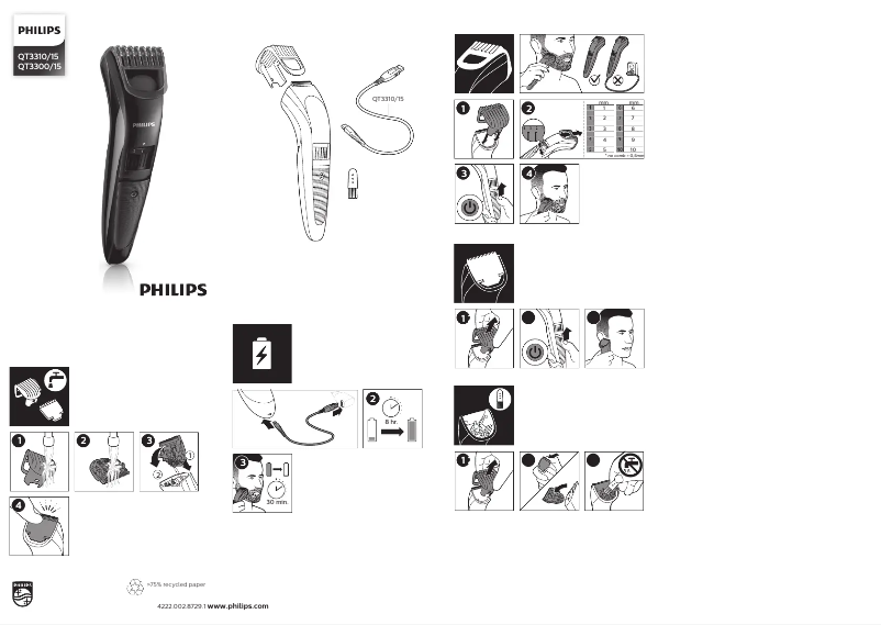 Page 1 de la notice Manuel utilisateur Philips Series 3000 QT3310