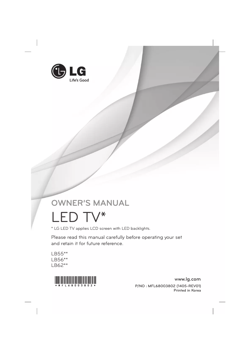 Page 1 de la notice Manuel utilisateur LG 39LB5610