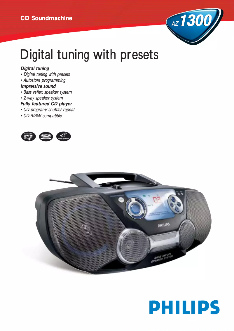 Page n°1 - Fiche technique Philips AZ1300