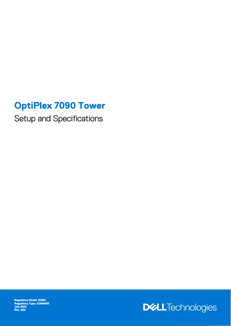 Page n°1 - Guide d'installation Dell OptiPlex 7090 Tower